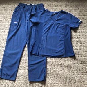 Women’s Cherokee Navy Blue Scrub Top and Bottom